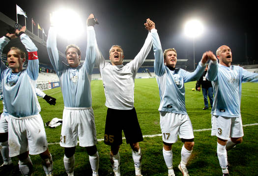 Malmö FF vann med 2-0. Jubel. Tomas Olsson, Andreas