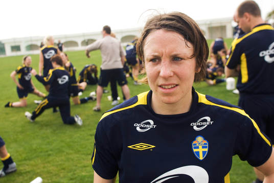 Hanna Ljungberg, jobbar hårt med sin skada