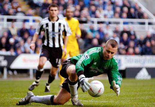 Newcastle's målvakt Shay Given i action
