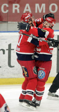 Petri Liimatainen och Dick Tärnström, Södertälje, jubel