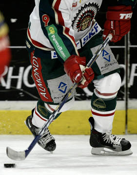 Klubba, puck, skridsko, ben, handskar, genre
