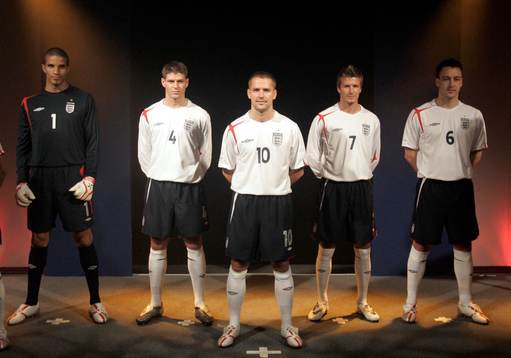 David James, Steven Gerrard, Michael Owen, David Beckham