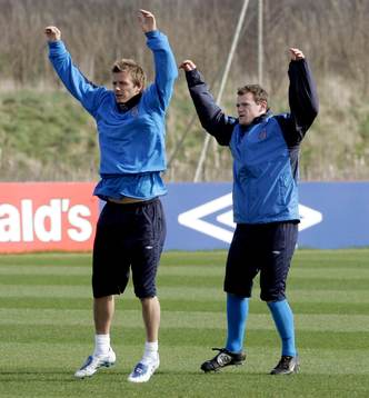 David Beckham och Wayne Rooney