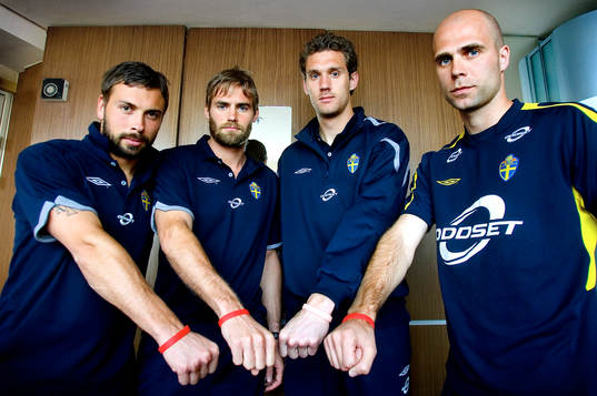 Alexander Östlund, Olof Mellberg, Andreas Isaksson och