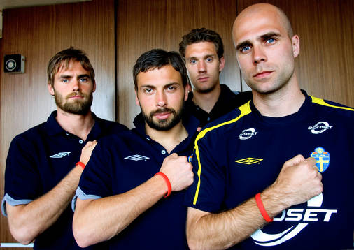 Alexander Östlund, Olof Mellberg, Andreas Isaksson och