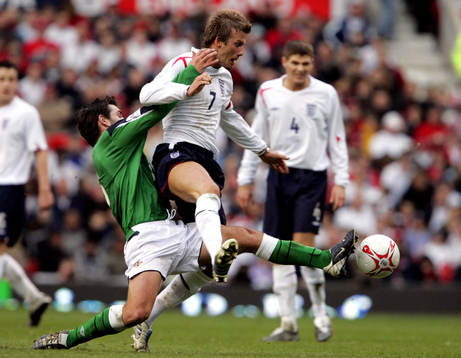David Beckham, England och  Tommy Doherty Nordirland