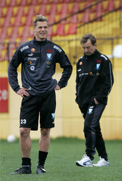 Markus Rosenberg och Tom Prahl, tränare