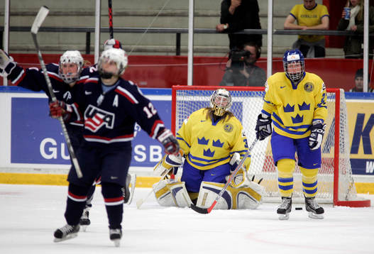 Jubel, USA och Kim Martin, målvakt, Sverige, depp
