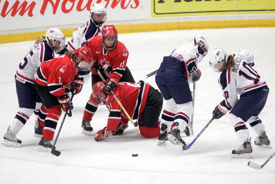 Ishockey, dam, VM,  USA - Kanada