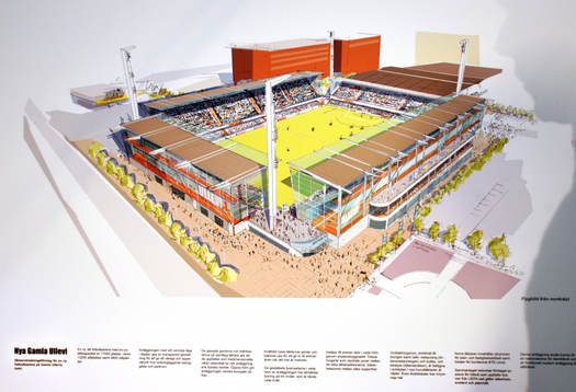 Ombyggnad av Gamla Ullevi. Skiss av Nya Gamla Ullevi