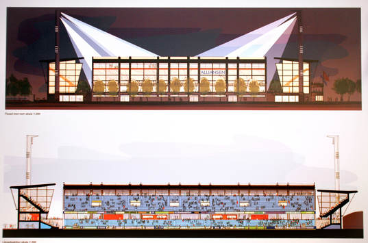 Ombyggnad av Gamla Ullevi. Skiss av Nya Gamla Ullevi