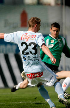 Markus Rosenberg, Malmö, gör 1-0 till MFF bakom Jonas