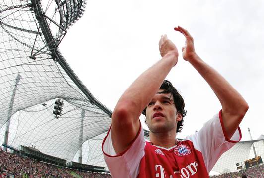 Jubel från Michael Ballack Bayern