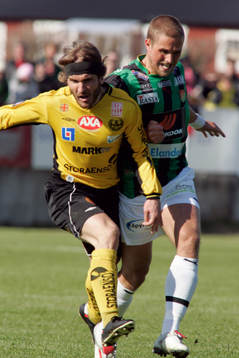 Johan Svensson, Mjällby och Patrik Elmander, Gais