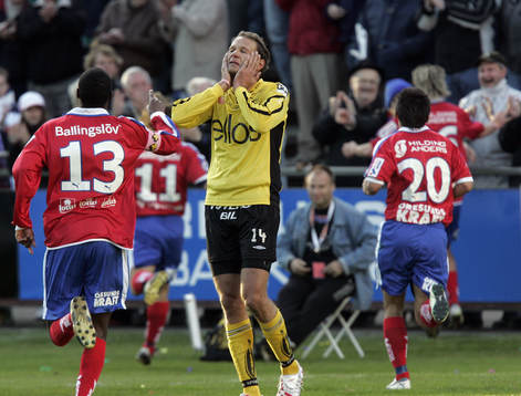 HIF jublar över 1-0, Joakim Alexandersson deppar