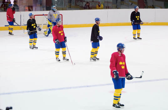 Ishockey, hockey, VM, Sverige, träning