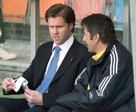 Rikard Norling och Nebojsa Novakovic, tränare, AIK