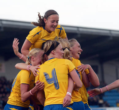 , Sverige, jubel, Terese Sjögran, Hanna Marklund, Josefine
