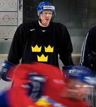 Ishockey, VM, Sverige, träning. Daniel Alfredsson
