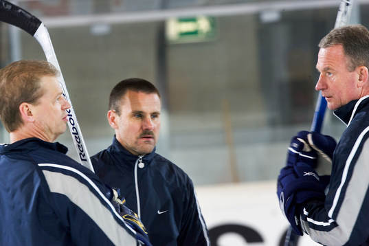 Ishockey, VM, Sverige, träning. Bengt-Åke Gustafsson,