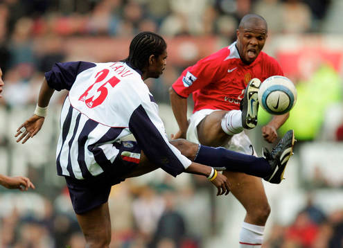 Man Utd's Quinton Fortune mot WBA Kanu