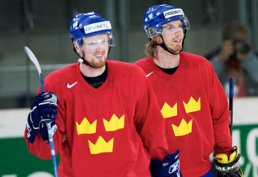 Ishockey, VM, Sverige, träning, Mikael Samuelsson och