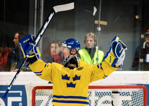 Henrik Lundqvist, målvakt, Sverige, jubel