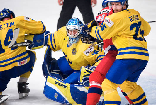 Thomas Rhodin och Henrik Lundqvist, målvakt, Josef Vasicek