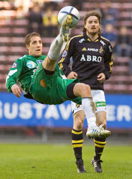 Kenny Pavey, Ljungskile och Mats Rubarth, AIK, bicykleta