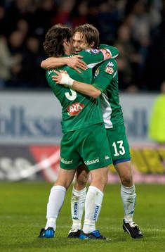 Petur Marteinsson och Max von Schlebrygge, Hammarby, jubel