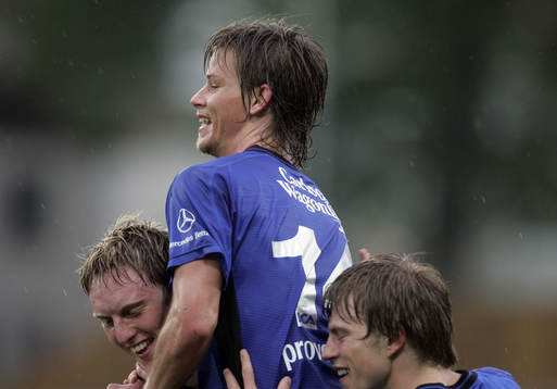 HBK:s tre målskyttar, Peter Larsson, Dusan Djuric och