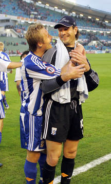 Bengt Andersson, målvakt och Magnus Johansson