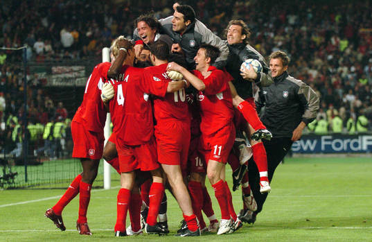 Liverpool firar segern. Jubel, glädje, seger