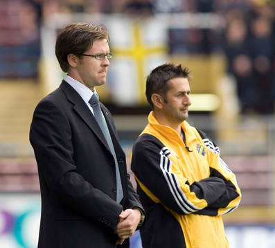Rikard Norling och Neboja Nevakovic, tränare, AIK