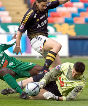ANDREAS ERIKSSON, AIK OCH KENNY STAMATOPOULOS, MÅLVAKT,