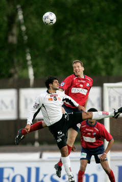 Ricardo Costa och Fredrik Bild. Nickduell
