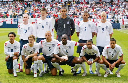 Fotboll, USA - England, vänskapsmatch, Lagbild England