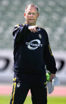 Lars Lagerbäck, förbundskapten, träning