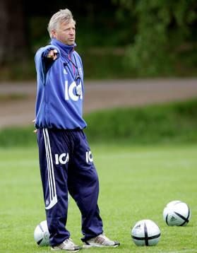 Tränare Arne Erlandsen på dagens träning