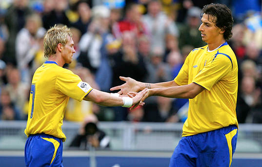 Christian Wilhelmsson och Zlatan Ibrahimovic