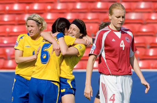 Sverige - Danmark. 1-0 för Sverige genom Hanna Ljungberg,