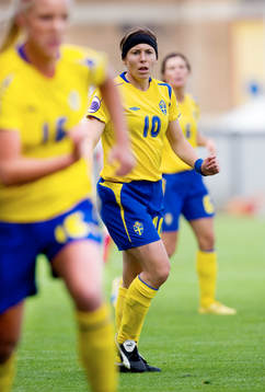 Sverige - Danmark. Hanna Ljungberg och Caroline Seger