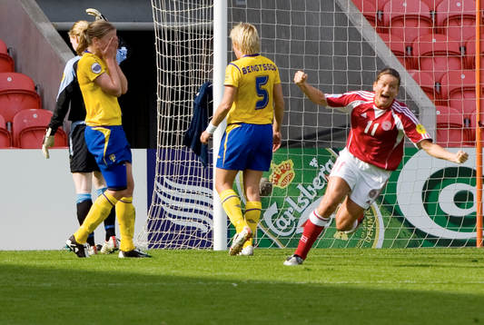 Sverige - Danmark. 1-1 Sverige depp. Kicki Bengtsson,