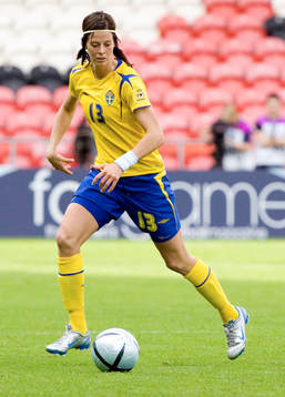 Sverige - Danmark. Lotta Schelin, Sverige