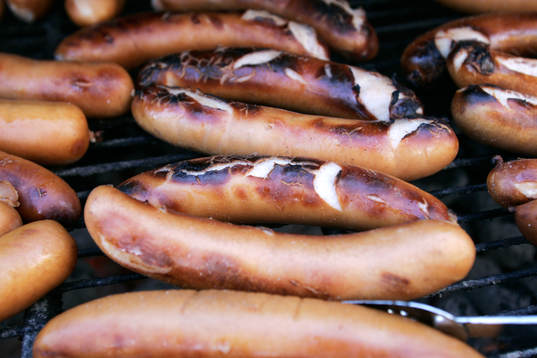 Grillad korv, grill, galler, mat