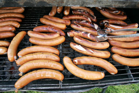 Grillad korv, grill, galler, mat