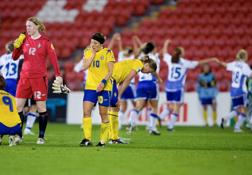 0 - 0 Hanna Ljungberg, Hedvig Lindahl och Sara Larsson,