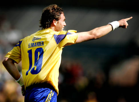 Johan Elmander gjorde 1-0 till Bröndby, (jubel) Bröndby
