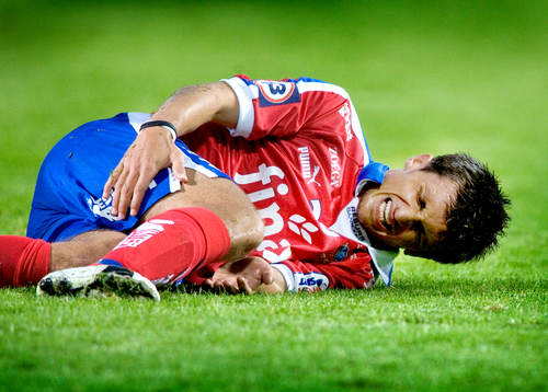 Eldin Karisik, Helsingborg, ont, skadad, fälld, tacklad