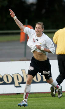 0-1, Niklas Moberg, som jublar. Jubel